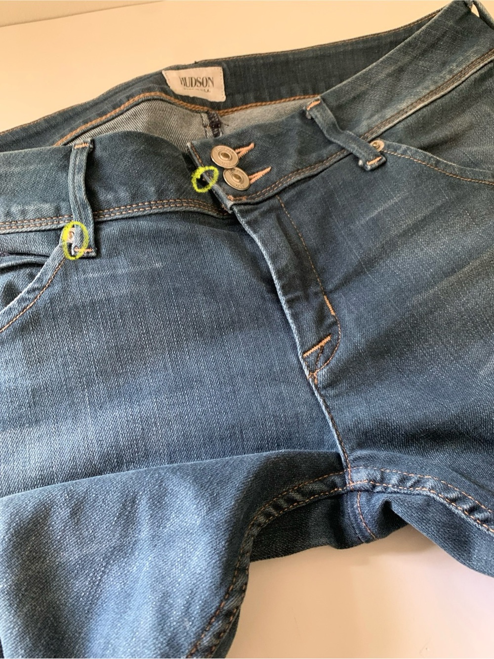 Hudson Collin Low Rise Stretch Skinny Jeans, 29, Vintage Florence Blue, Distress - Picture 16 of 16